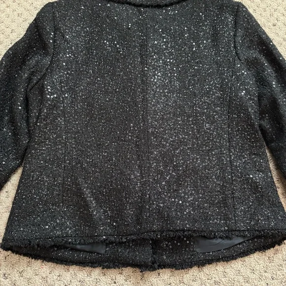 Michael Kors black sequin tweed blazer jacket - Picture 4 of 9